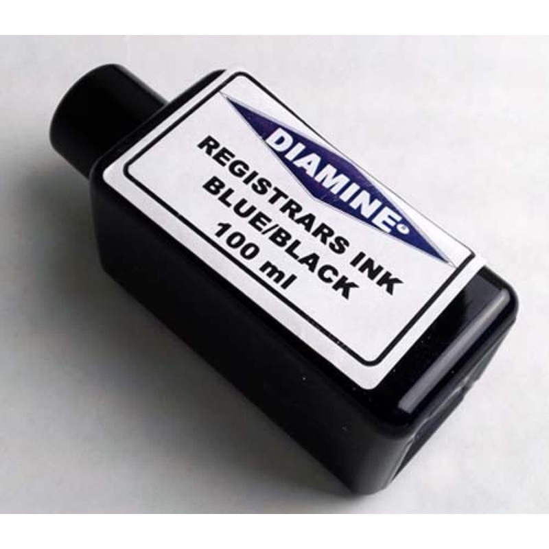 Diamine Registrar Bottled Ink in Blue / Black – 100 mL