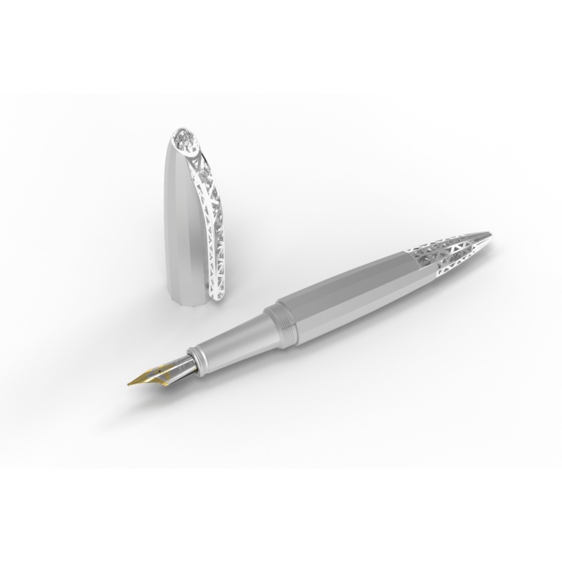 Diplomat Limited Edition Zepp Fountain Pen, Chrome Extra Fine