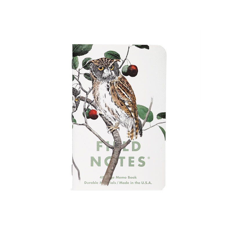 Field Notes Quarterly Edition Notebook – Birds and Trees of North America Series A: Screech Owl, Blue Jay, Brewer Sparrow (3-Pack)