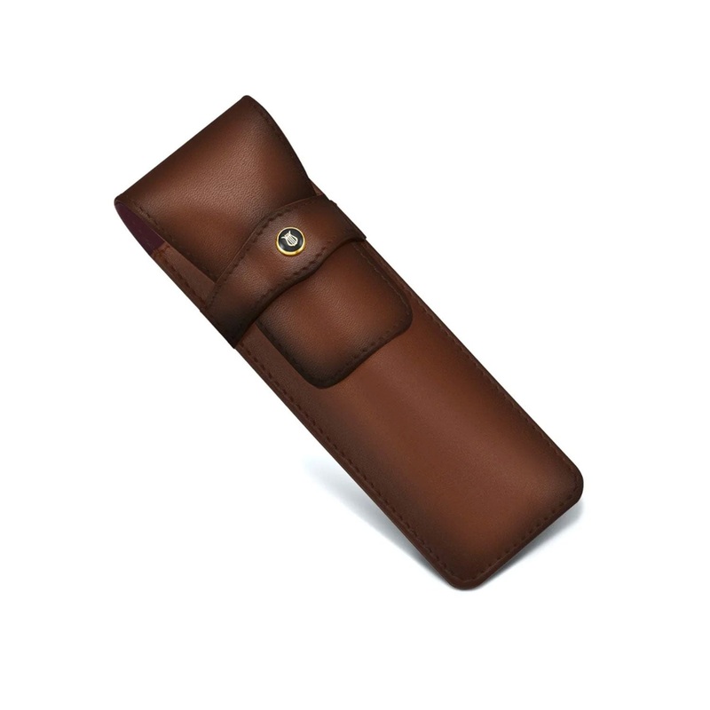 Lapis Bard Classic Leather 2 Pen Holder – Cognac