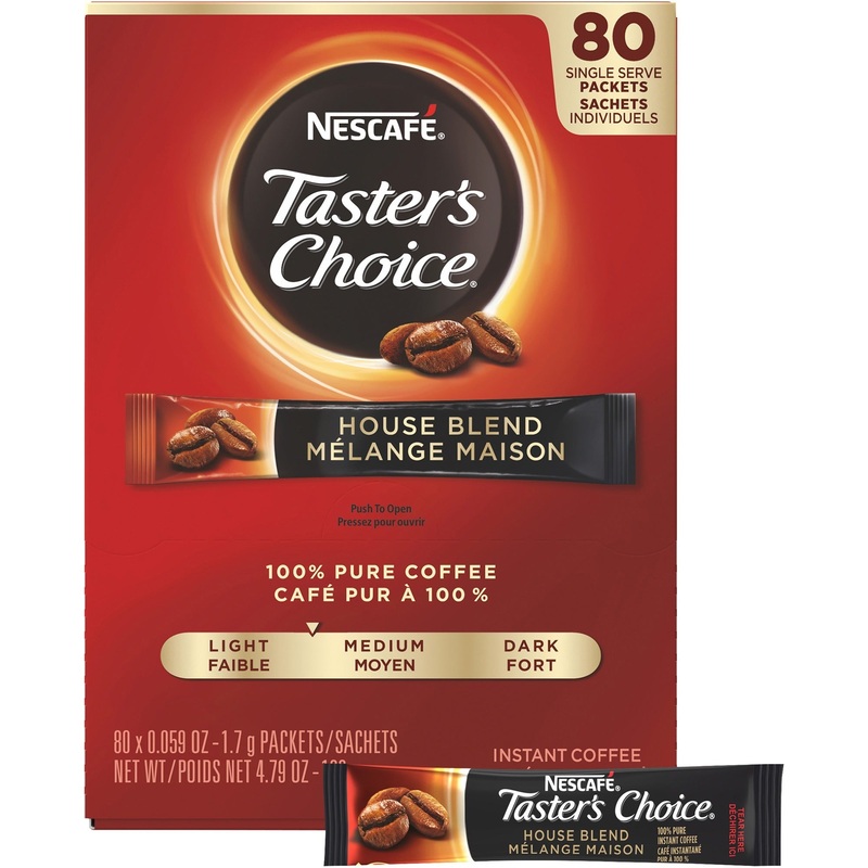 Nescafe Taster’s Choice Instant House Blend Coffee – 0.1 oz Per Packet – 80 Stick – Instant – House Blend – 80 / Box