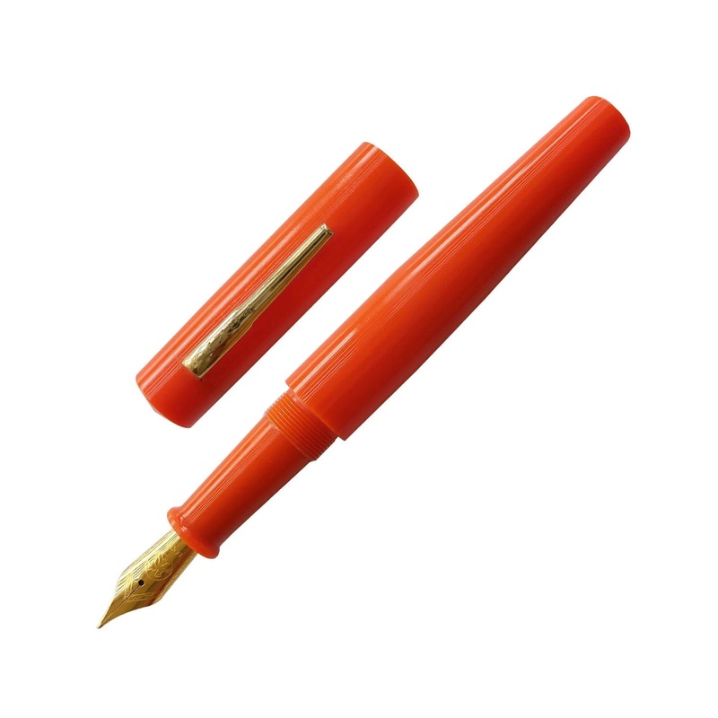 Ranga Model 4 Regular Acrylic Fountain Pen, Orange – Steel Nib Extra Fine