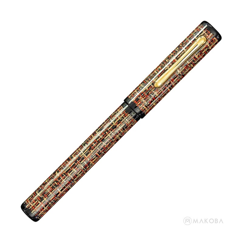 Taccia Tweed Limited Edition Fountain Pen, Tangerine Orange – 14K Gold Nib Extra Fine