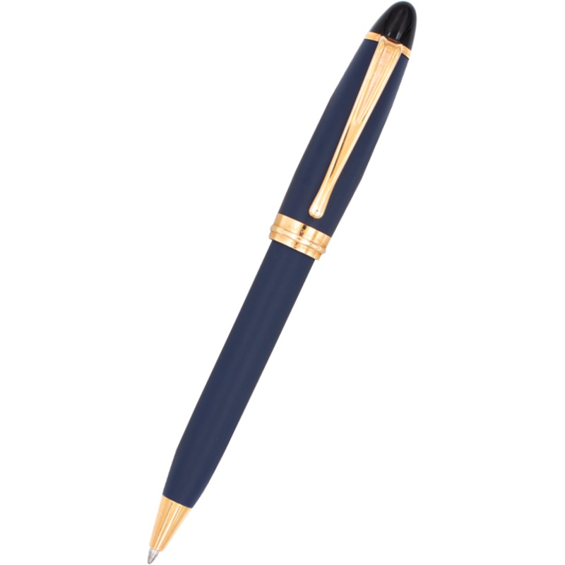 Aurora Ipsilon Ballpoint Pen – Satin Blue – Rose Gold Trim