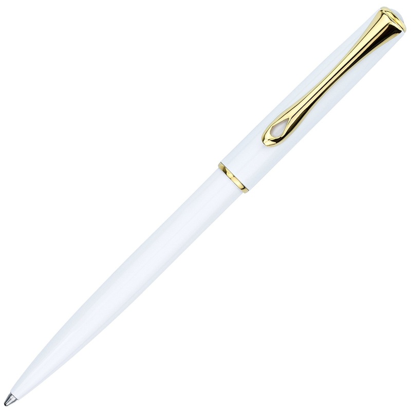 Diplomat Traveller Ballpoint – Snowwhite with Gold Trim