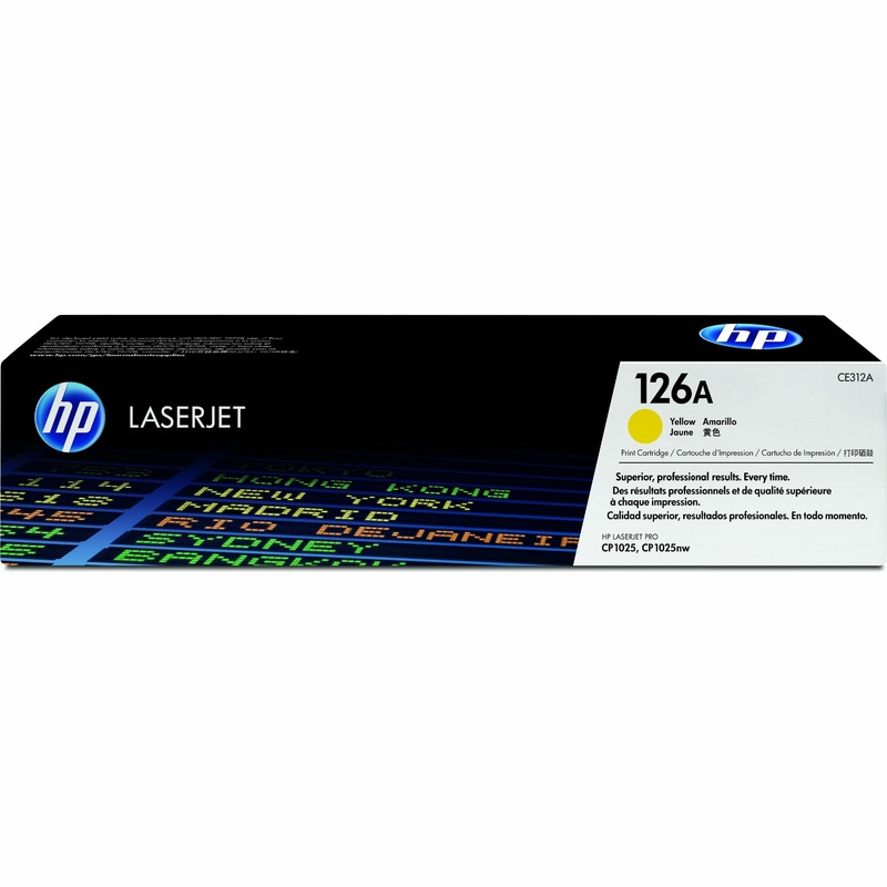 HP 126A (CE312A) Original Standard Yield Laser Toner Cartridge – Single Pack – Yellow – 1 Each – 1000 Pages