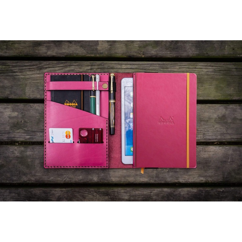 Leather Rhodia A5 Notebook & iPad Mini Cover – Pink