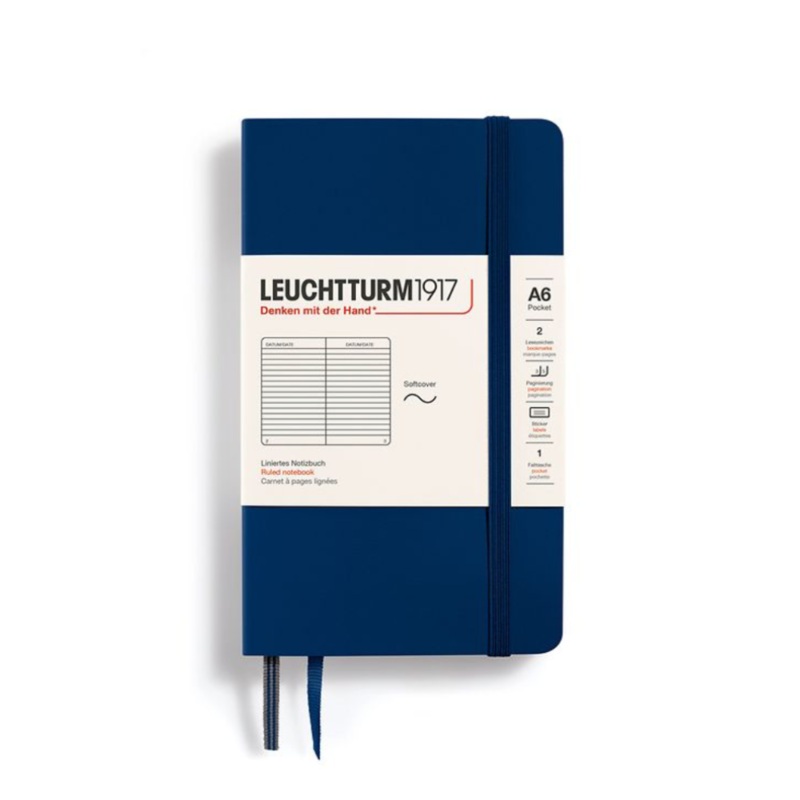 Leuchtturm1917 A6 Pocket Softcover Ruled Notebook – Navy