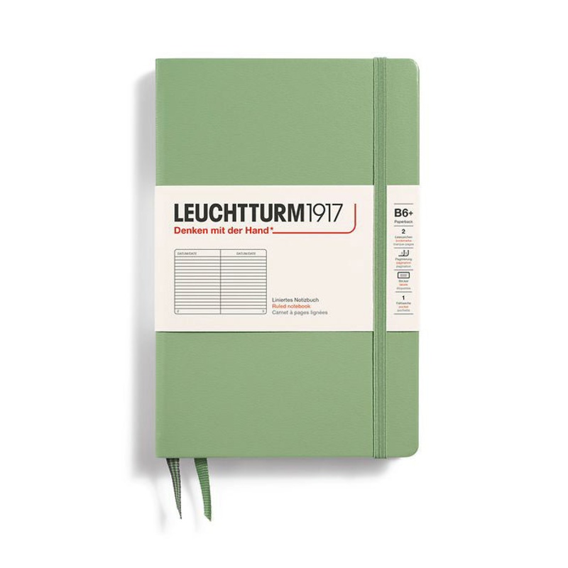 Leuchtturm1917 Paperback B6+ Hardcover Ruled Notebook – Sage