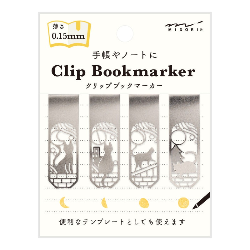 Midori Clip Bookmarker – Cat & Moon