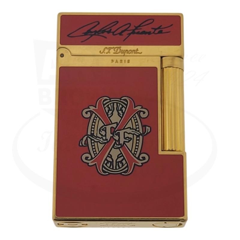 Preowned S.T. Dupont Limited Edition Ligne 2 Arturo Fuente Red lacquer & Gold Lighter, Dupont-22