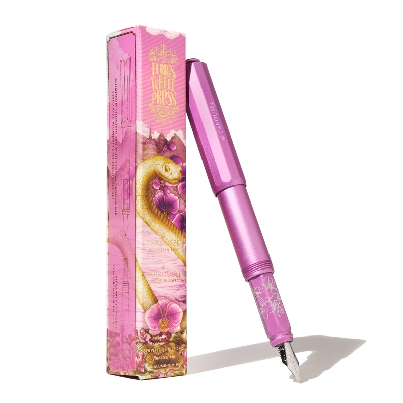 Ferris Wheel Press The Carousel Aluminum Fountain Pen – Serpentine Blooms (Special Edition) Fine
