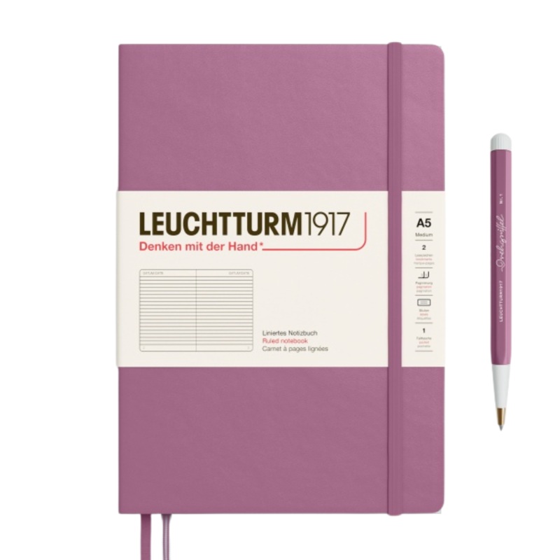 Leuchtturm1917 A5 Medium Hardcover Notebook – Ruled / Dusty Rose