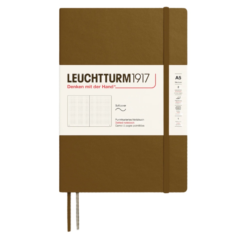 Leuchtturm1917 A5 Medium Softcover Dotted Notebook – Spice Brown