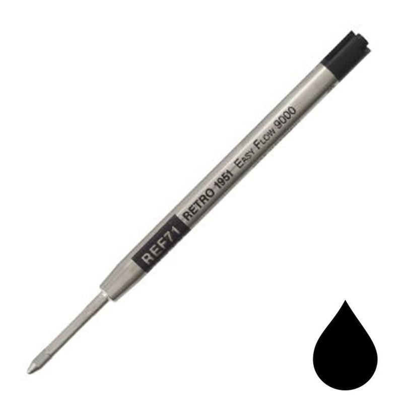 Retro 51 Easy-Flow 9000 Ballpoint Pen Refill in Black for Tornado Pens