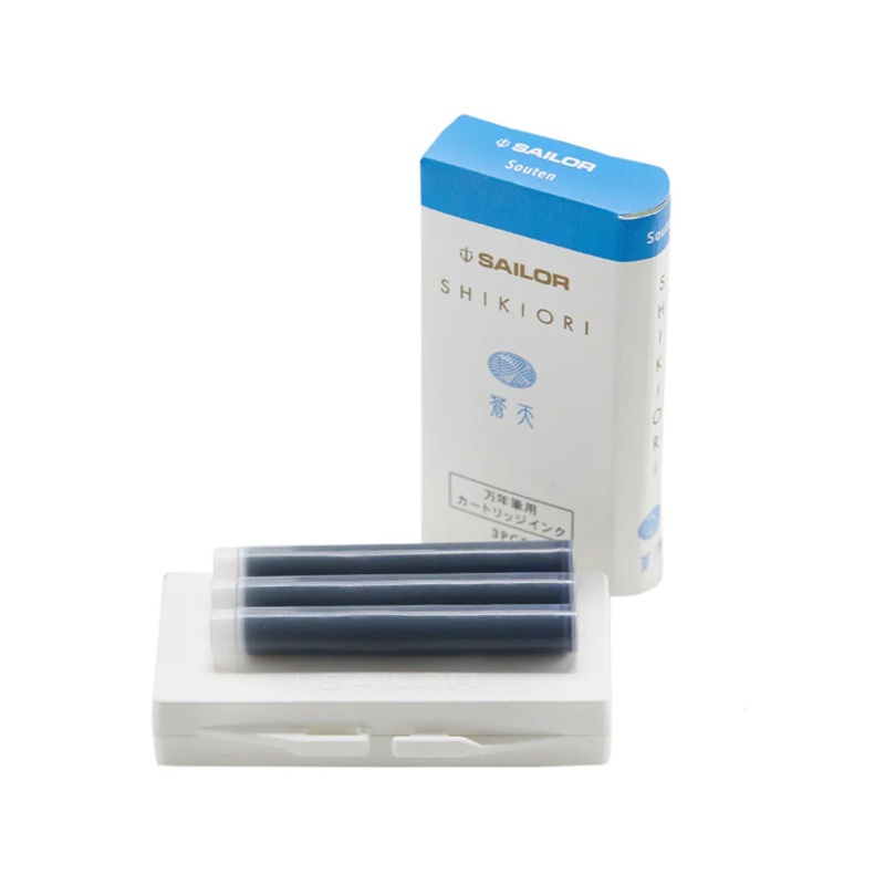 Sailor Shikiori Souten Ink Cartridge Pack of 3 – Blue