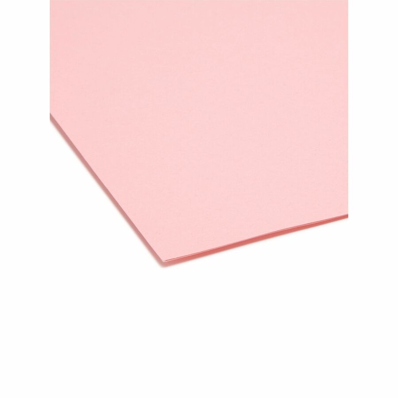 Smead Colored 1/3 Tab Cut Letter Recycled Top Tab File Folder – 8 1/2″ x 11″ – 3/4″ Expansion – Top Tab Location – Assorted Tab Position – 11 pt. – 1 Plys – Pink – Rounded Corner – 10% Recycled – 100 / Box