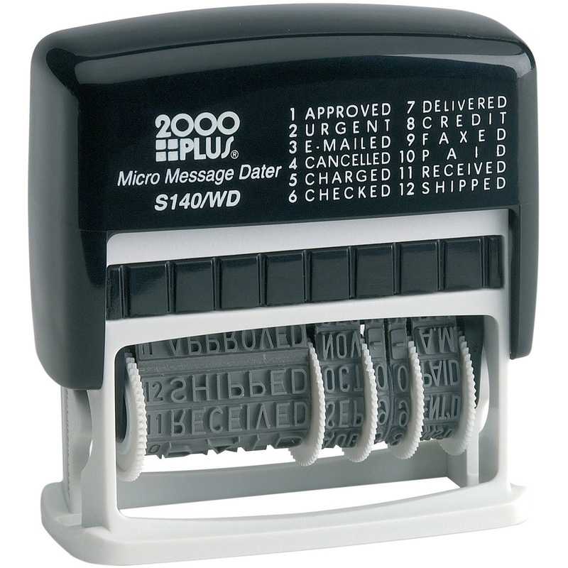 Cosco 2000 Plus Micro Message 6-year Dater Stamp – Message/Date Stamp – APPROVED, URGENT, E-MAILED, CANCELLED, CHARGED, CHECKED, CREDIT, FAXED, PAID, RECEIVED, SHIPPED, … – 0.16″ Impression Width x 11.06″ Impression Length – 5000 Impression(s) – 1 Each