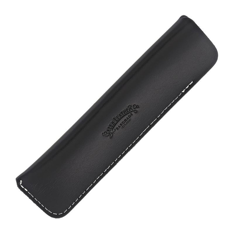 Galen Leather Single Pen Case in Black