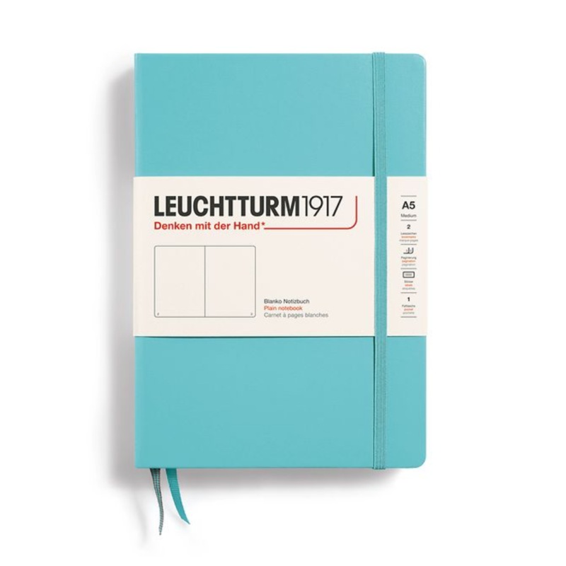 Leuchtturm1917 A5 Medium Hardcover Plain Notebook – Aquamarine