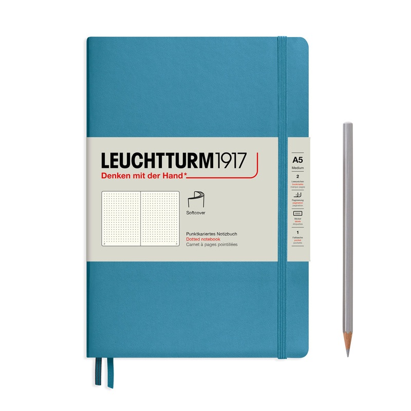 Leuchtturm1917 Softcover A5 Medium Notebook Nordic Blue – Dotted