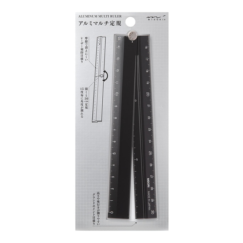 Midori Aluminum Multiple Ruler (30cm) Black A