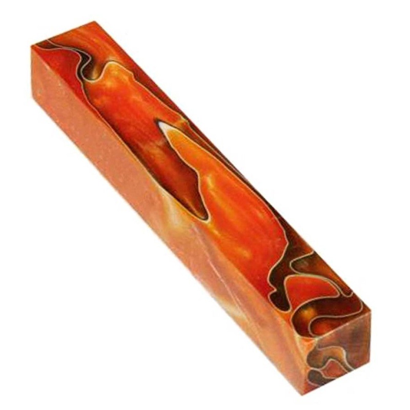 Orange With Black Threads Lava Bright Pen Blank