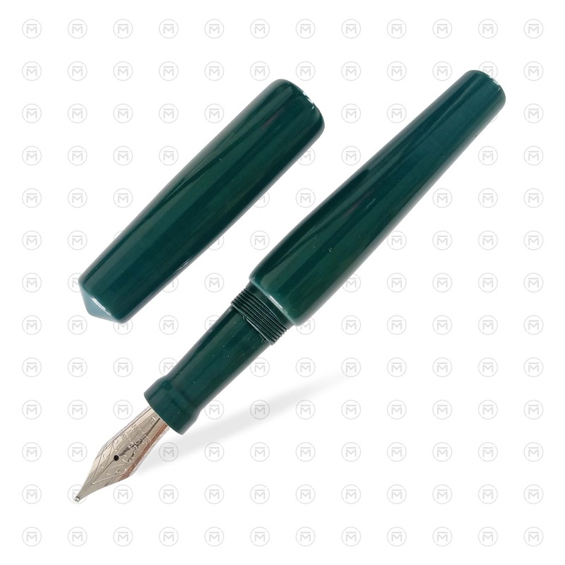 Ranga Abhimanyu Regular Ebonite Fountain Pen, Teal Blue Black Specs – Steel Nib Extra Fine