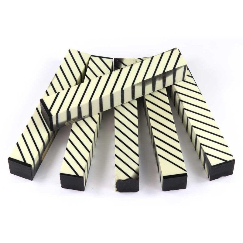 Resin Stripes Blank – Ivory With Diagonal Black Stripes