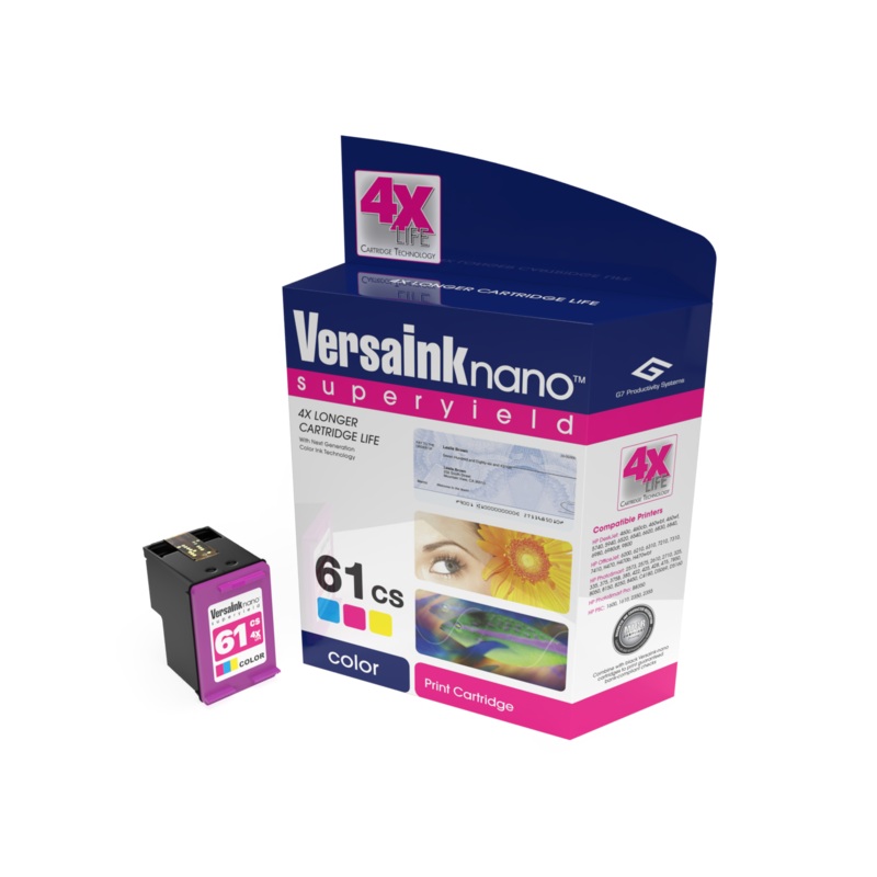 VersaInk-nano – HP 61CS – Tri-Color Cartridge – 4X Life