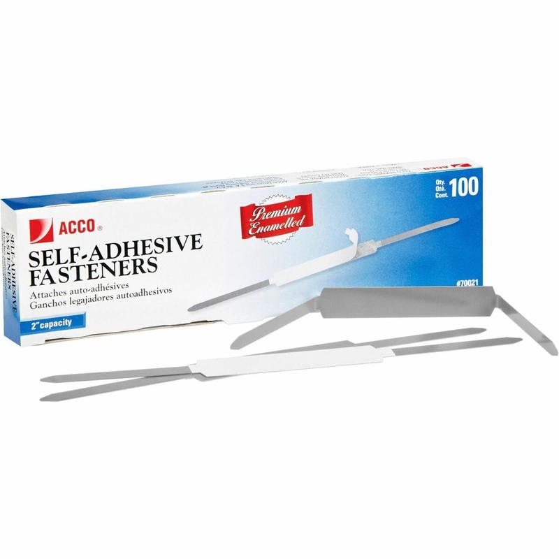 ACCO Premium Fastener – 2″ Size Capacity – Self-adhesive, Coined Edge, Durable – Brown – Steel – 100 / Box