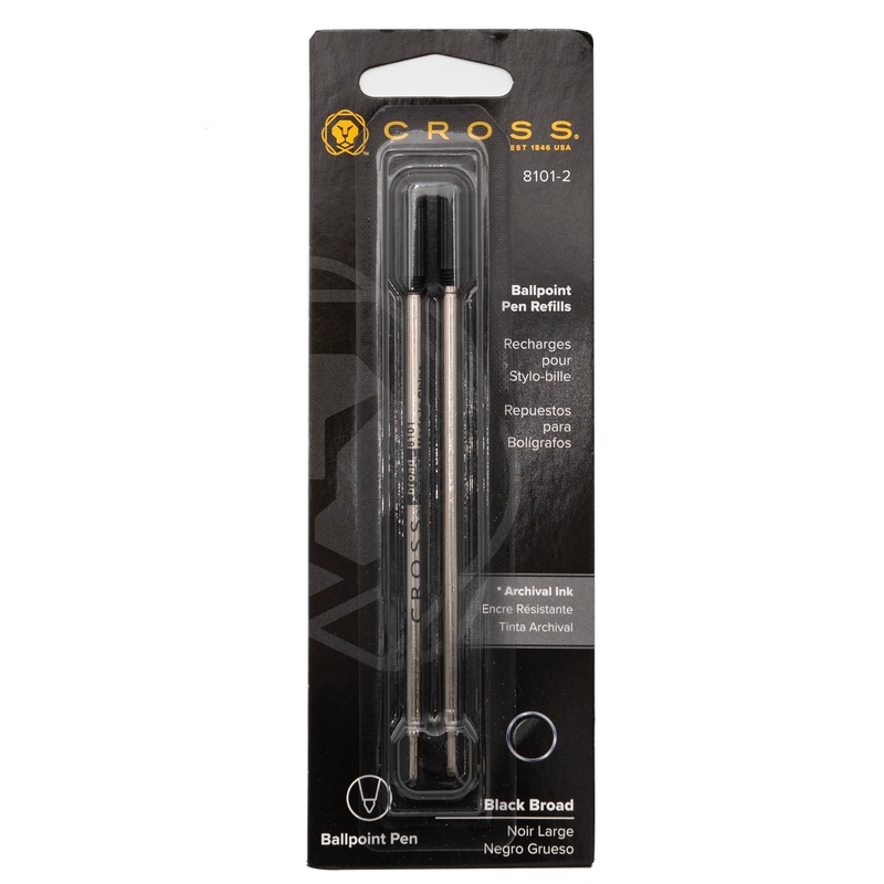Cross Ballpoint Refill Black Broad Broad 2 pack