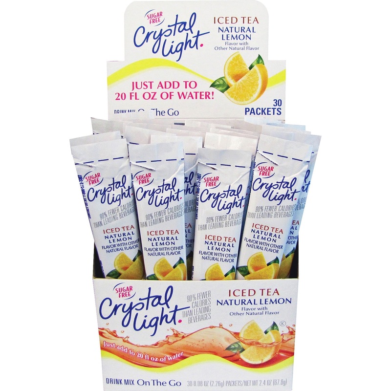 Crystal Light On-The-Go Ice Tea Flavored Drink Mix Sticks – 0.04 oz – 30 / Box