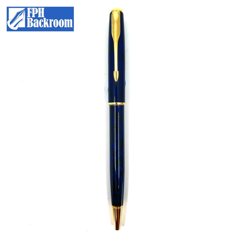 Parker Sonnet Laque Midnight Blue Ballpoint Pen – Marbled Black & Navy Blue