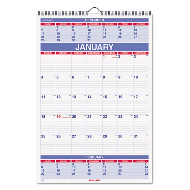 Three-Month Wall Calendar, 2026 15 1/2″ X 22 3/4″
