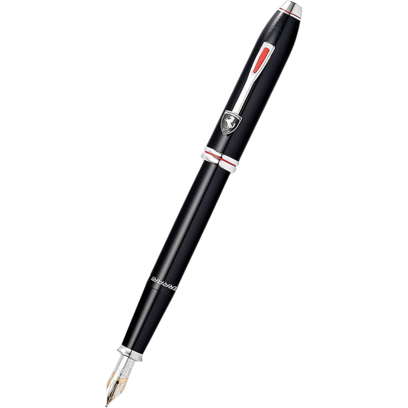 Cross Townsend Fountain Pen – Scuderia Ferrari – Glossy Black – Rhodium Trim (Gold NIb) Fine