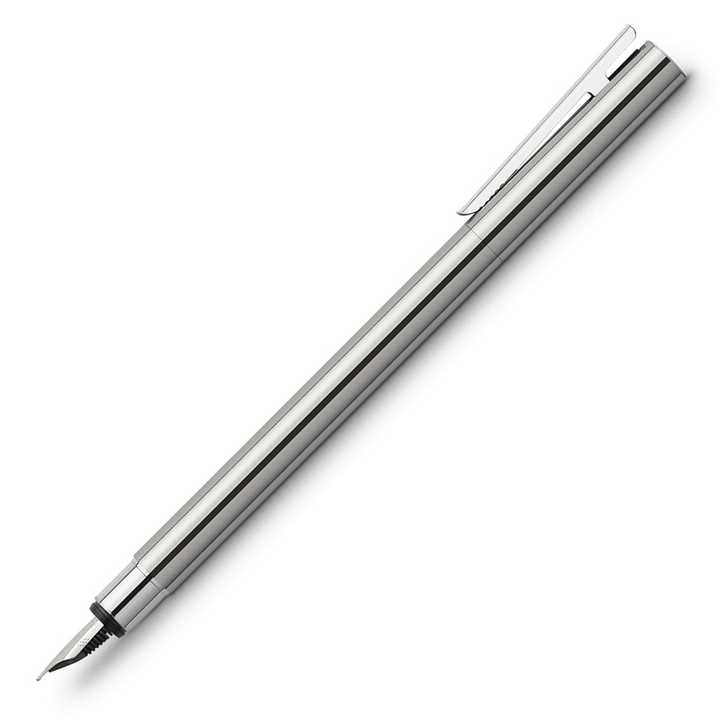 Faber-Castell Design Neo Slim Fountain Pen in Stainless Steel Polished Medium