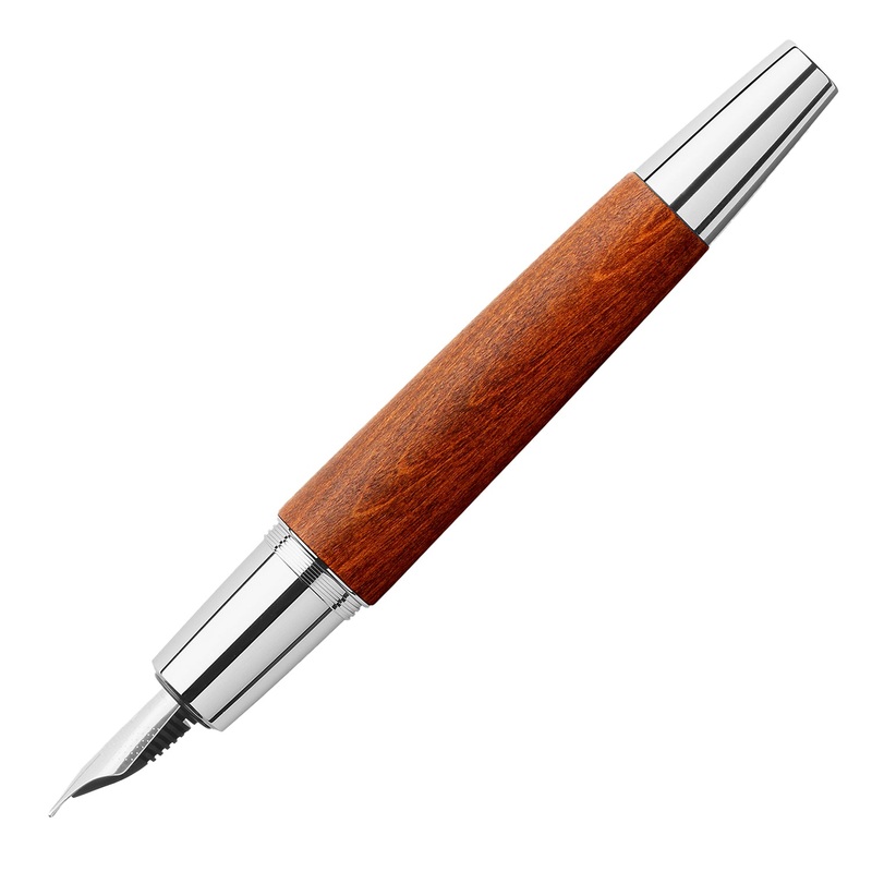 Faber-Castell E-motion Fountain Pen – Pearwood Reddish Brown CT Extra Fine
