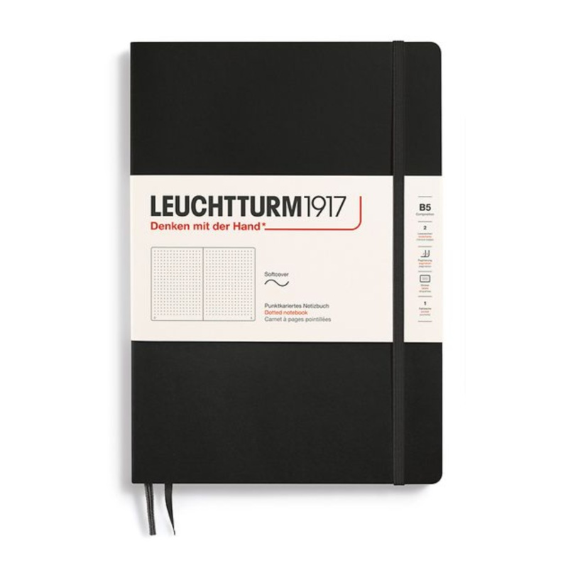 Leuchtturm1917 Composition B5 Softcover Dotted Notebook – Black