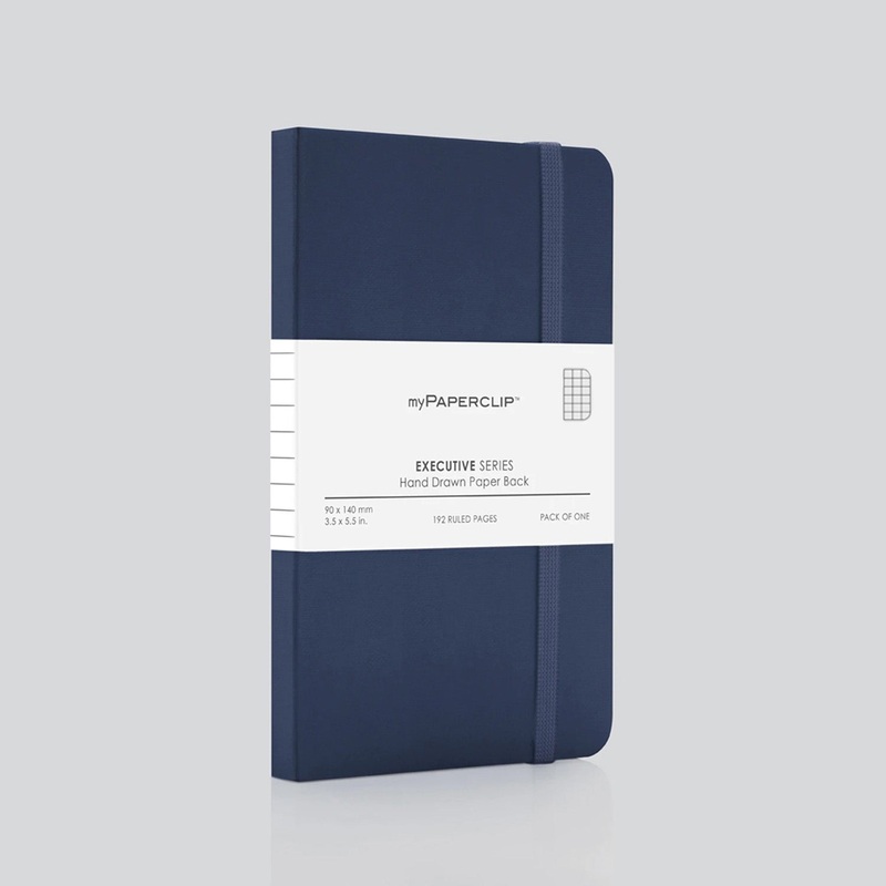myPAPERCLIP Executive Series Soft Cover Notebook – Blue – Small – Squared