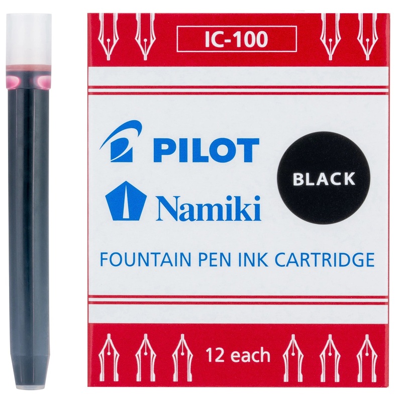 Pilot Namiki Fountain Pen Ink Cartridges, Black, 12pk