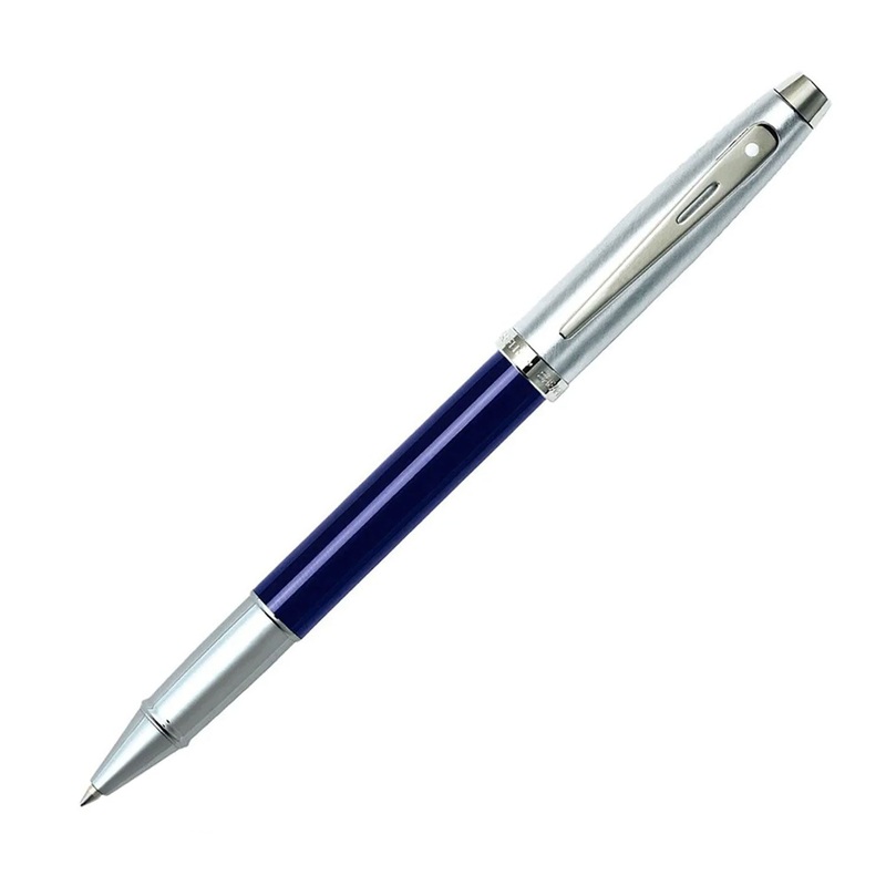 Sheaffer 100 Roller Ball Pen – Blue & Brushed Chrome