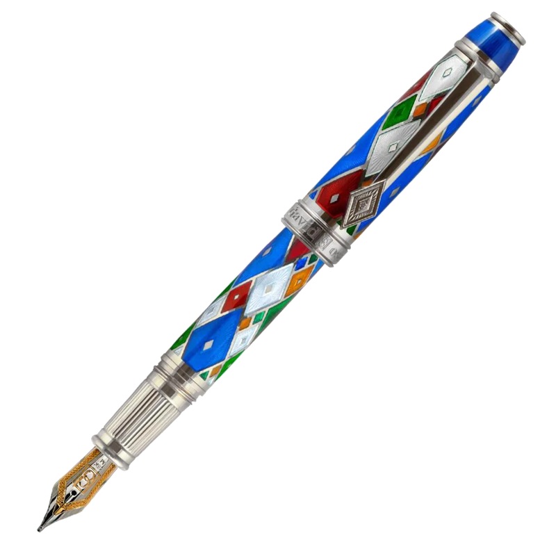 David Oscarson Harlequin Sapphire Pen Fountain Pen Fine