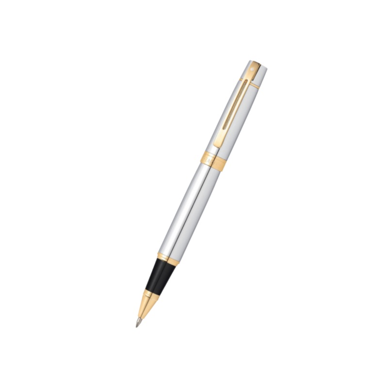 Sheaffer 300 E9342 Rollerball Pen – Bright Chrome with Gold-tone Trims