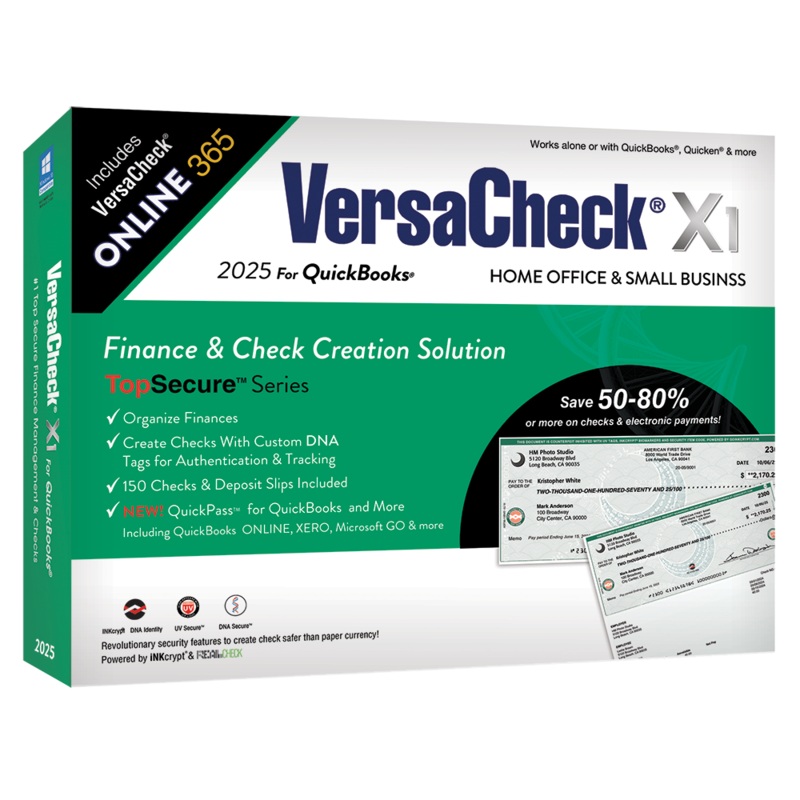 VersaCheck X1 2025 for QuickBooks Download + VersaCheck ONLINE Gold 1yr Sub Bundle