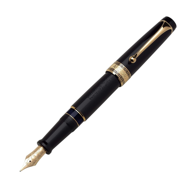 Aurora Optima Fountain Pen in Black – 14K Gold Extra Fine Point