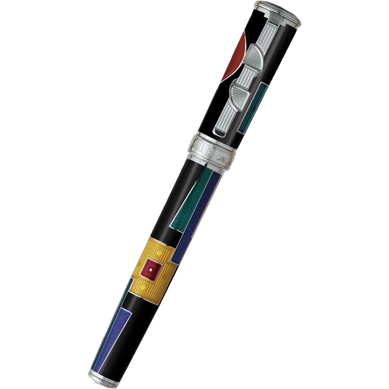 David Oscarson 15th Anniversary/American Art Deco Rollerball Pen – Opaque Onyx Black