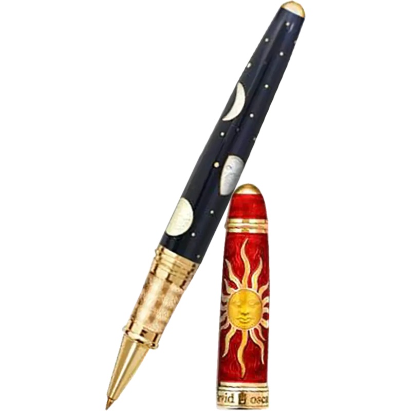 David Oscarson Celestial Fire Red Golden Yellow Limited Edition Rollerball Pen