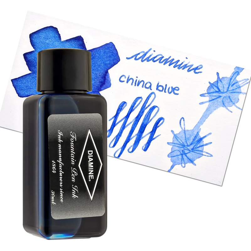Diamine Classic Bottled Ink in China Blue 80ml