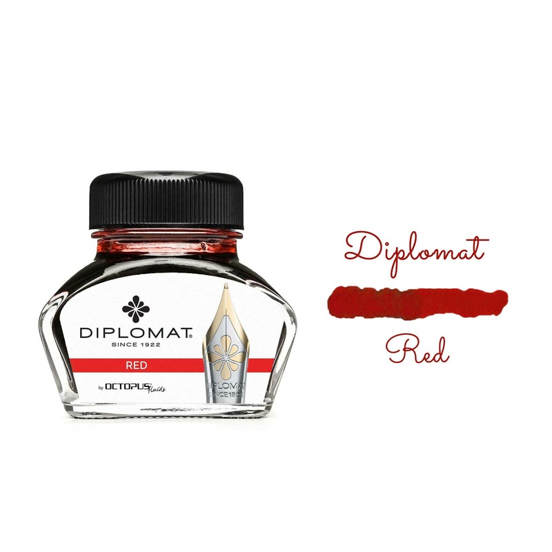Diplomat Octopus Fountain Pen Ink Bottle, 30ml, Red